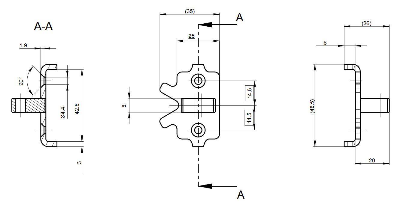 Somfy Antriebslager für VR-/RH-Antriebe (9014556)